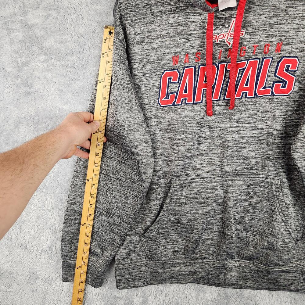 Washington Capitals Hoodie Mens Medium Gray NHL Hockey Pullover Embroidered Logo - Picture 8 of 13